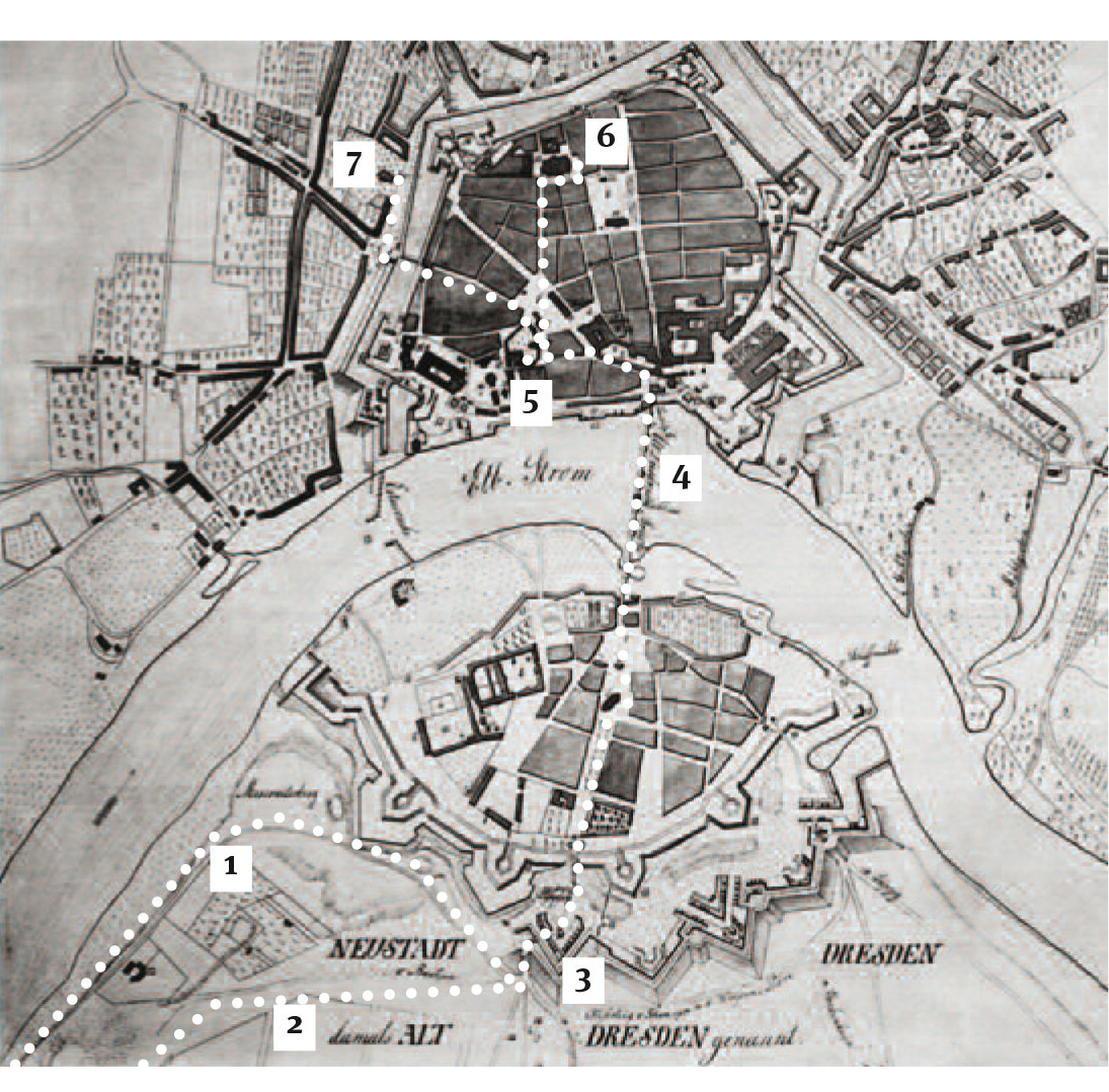Lageplan Dresden Altstadt und Neustadt